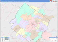 Staunton-Waynesboro Metro Area Digital Map Color Cast Style